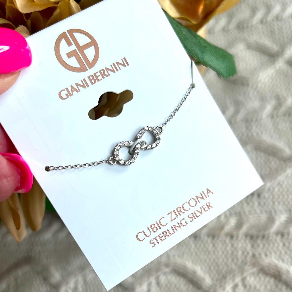 Giani Bernini Infinity Necklace in Sterling Silver or 18k Gold plated